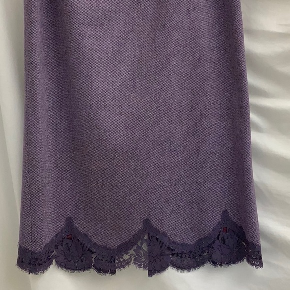 Lavender Tweed Skirt with Lavender Lace Trim by Rebecca Taylor - Picture 8 of 8